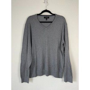 Banana Republic men's large‎ grey v-neck lightweight sweater premium luxe yarn